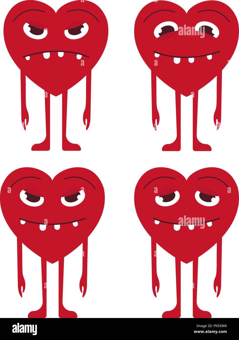 Emoticons heart set.Emoji heart vector illustration. Stock Vector