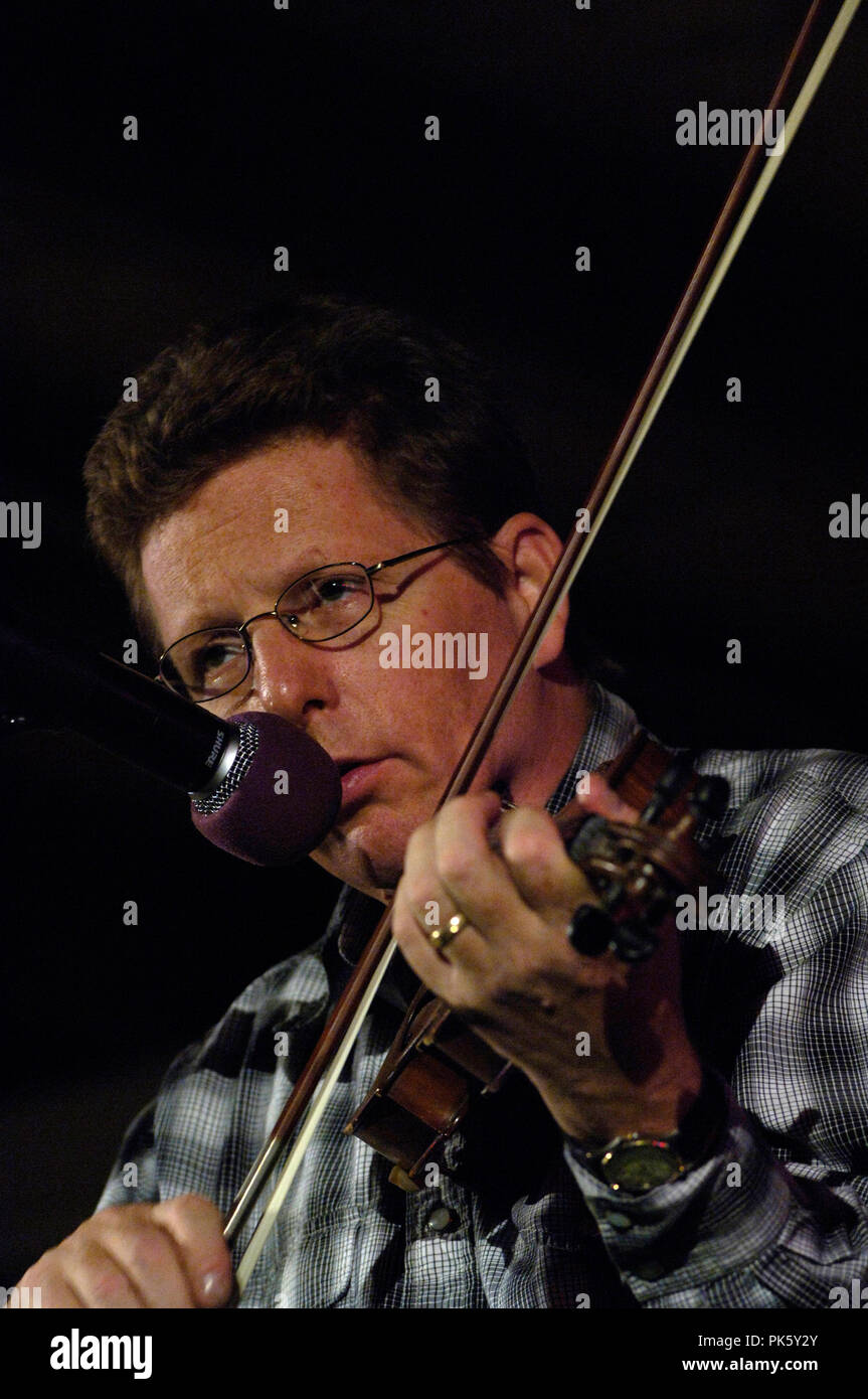 Tim O'Brien  plays during the 'The Bluegrass & Folk Music Pickin' Fest' in Berryville, Virginia. Watermelon Park Fest combines a beautiful weekend of  Stock Photo