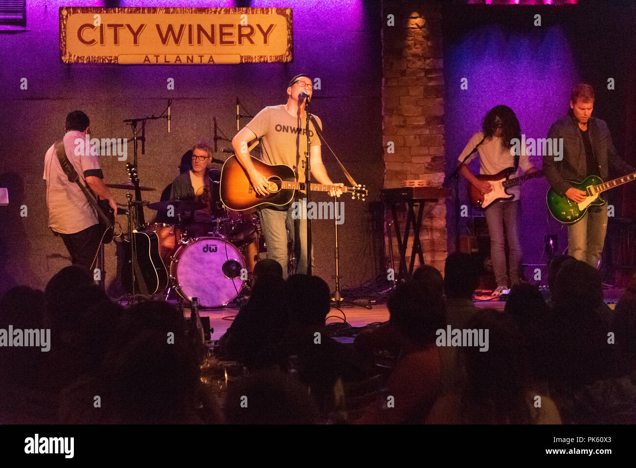 Smalltown Poets performing live in concert at City Winery in Atlanta, Georgia. (USA) Stock Photo