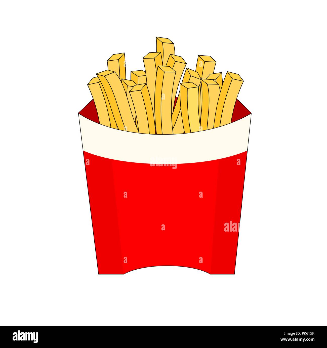 Isolated delicious fast food french fries box , vector icon Stock ...