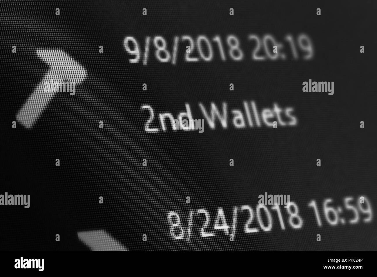 Still life close up shot of computer screen of digital crypto currency transaction and crypto currency mining using the Proof of stake concept. Stock Photo