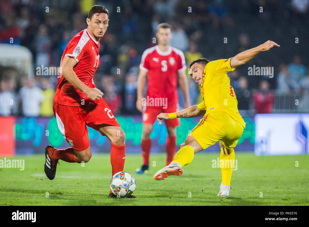 Nemanja Matic of Serbia surpasses the opposite player Stock Photo