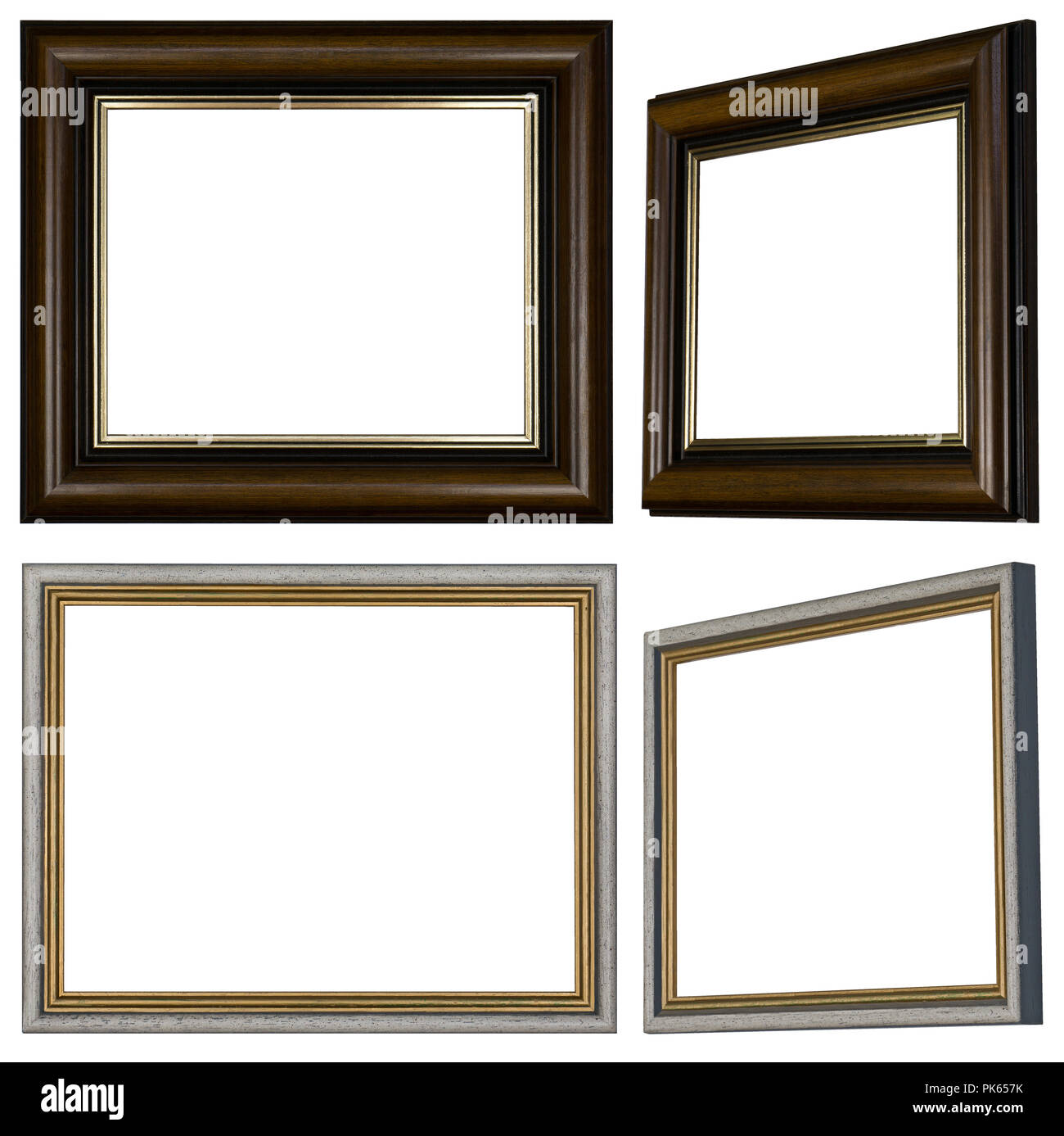 Two different picture frames with profile in wood Stock Photo Alamy