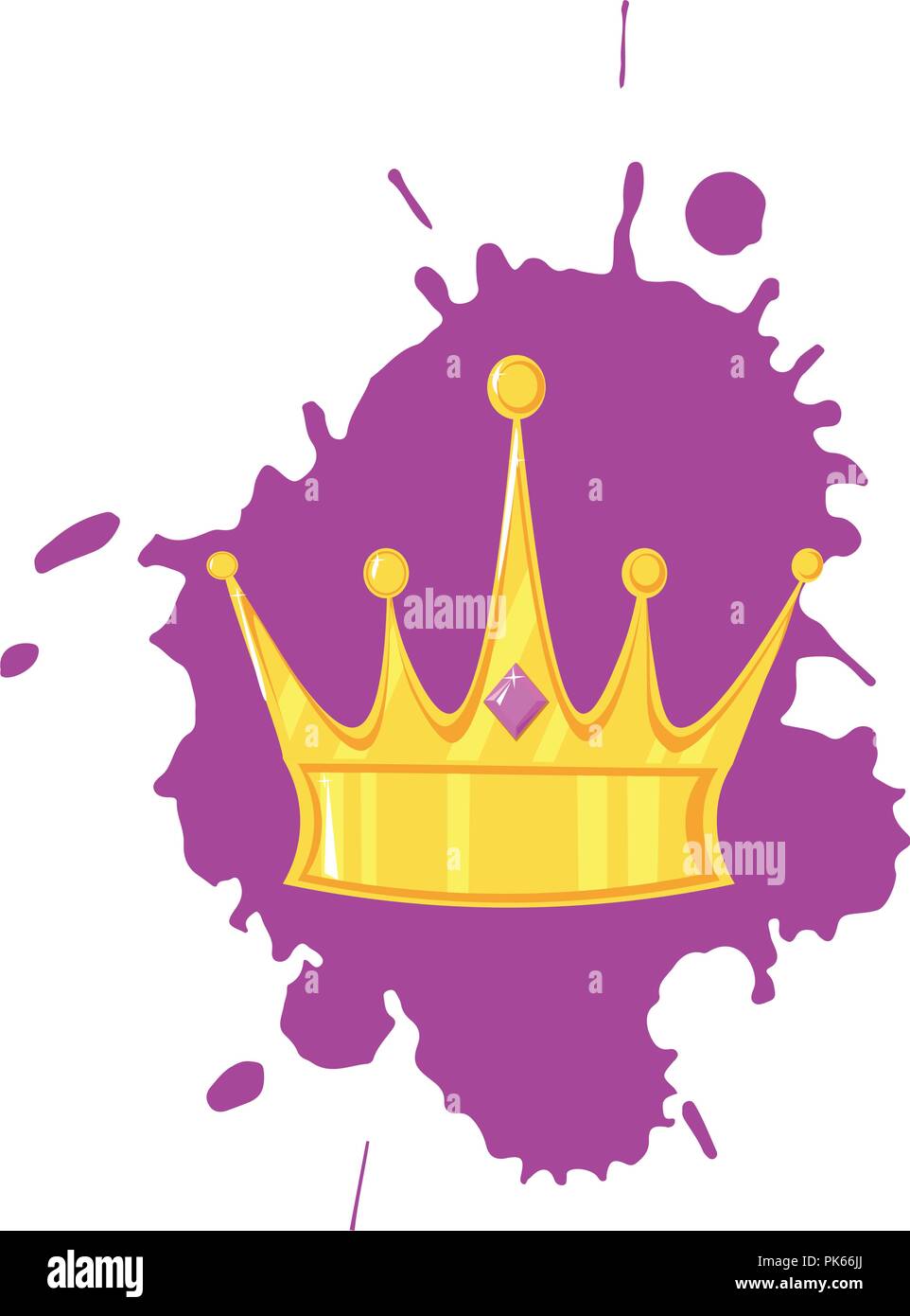 Gold crown with precious stone On the color plate Stock Vector Image ...