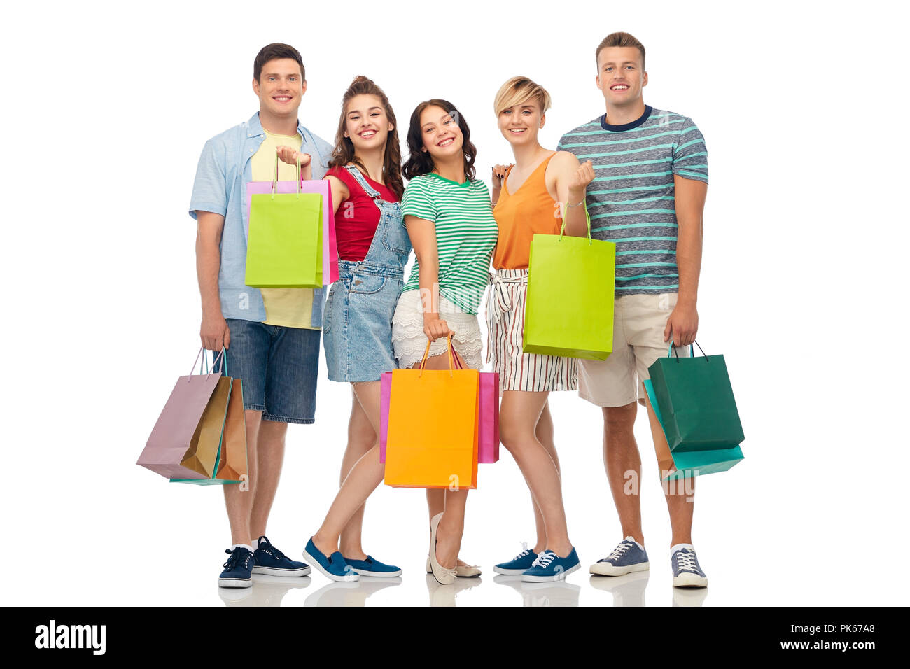 boy and girl shopping