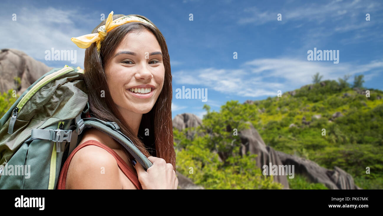 Female asian tourist backpacker hiker hi-res stock photography and ...
