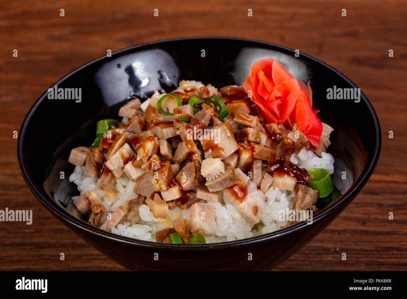 Japanese style Rice with pork Stock Photo Alamy