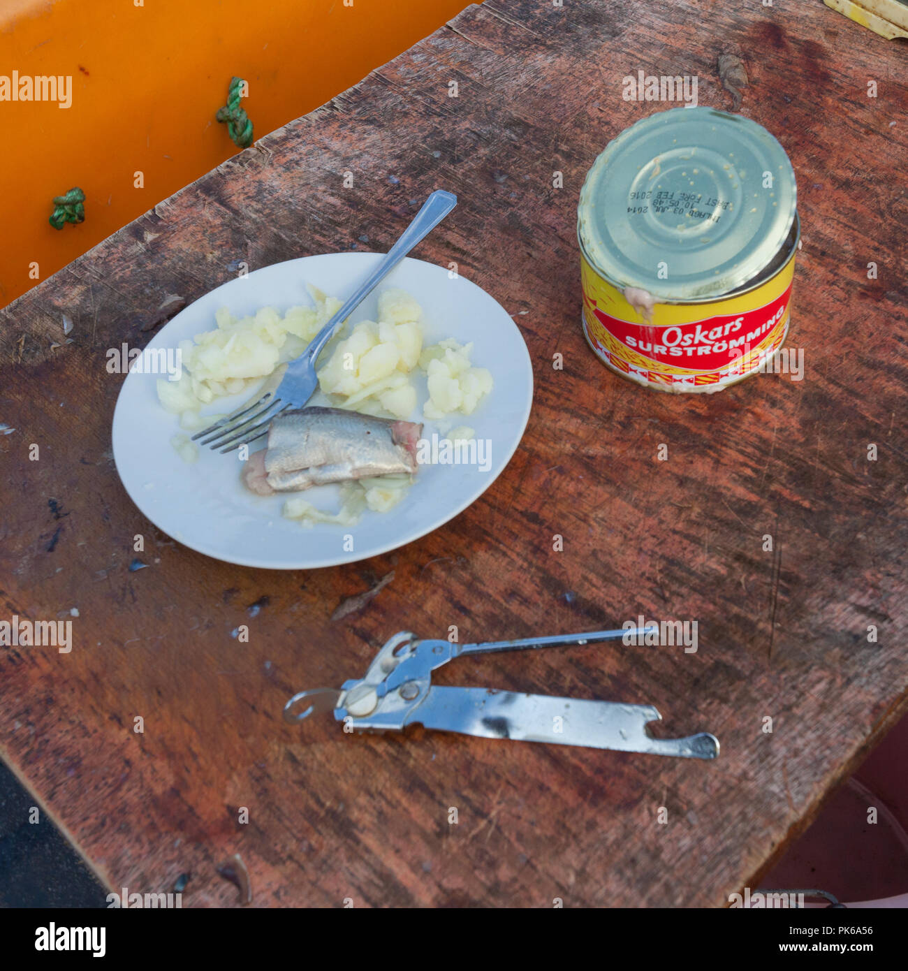 Can of Surströmming is fermented Baltic sea herring often