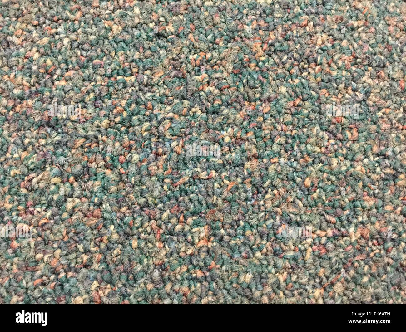 Closeup of carpet showing colors and textures. Stock Photo