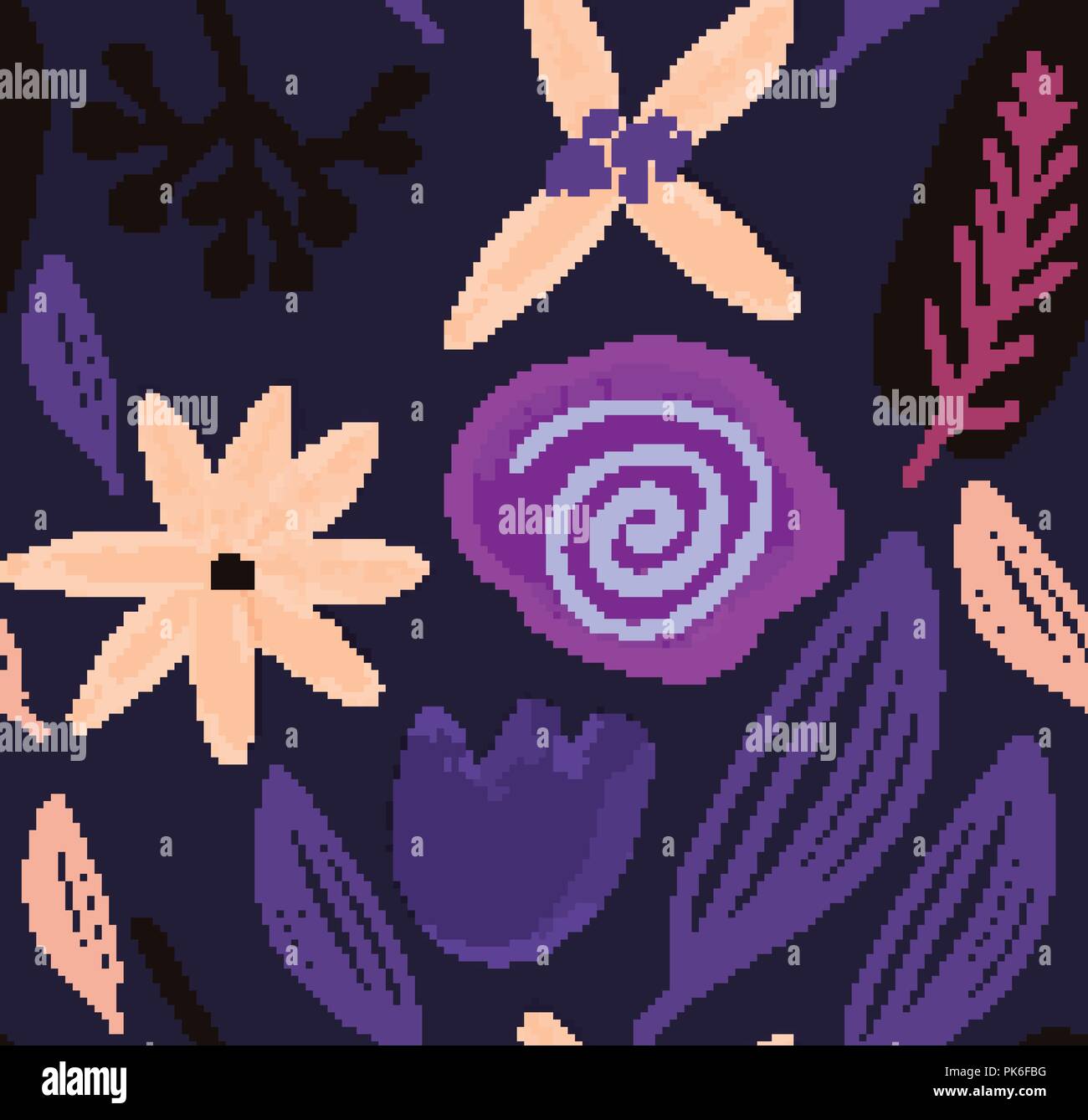 Vector hand drawn floral pattern, delicate flowers Stock Vector Image ...