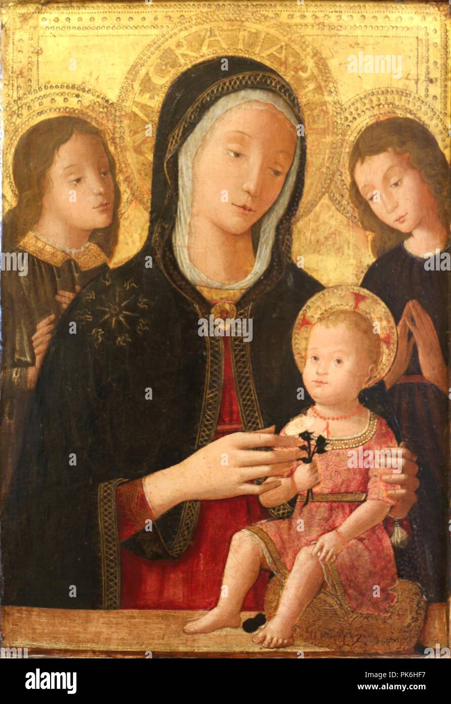 Bernardino Fungai Vierge, Enfant et deux anges Stock Photo Alamy