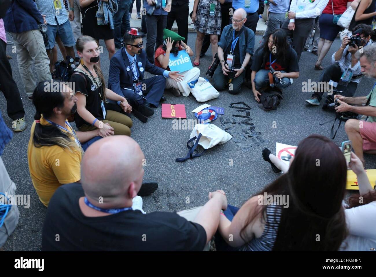 Bernie supporters continue their sit-in 6F62DF24. Stock Photo