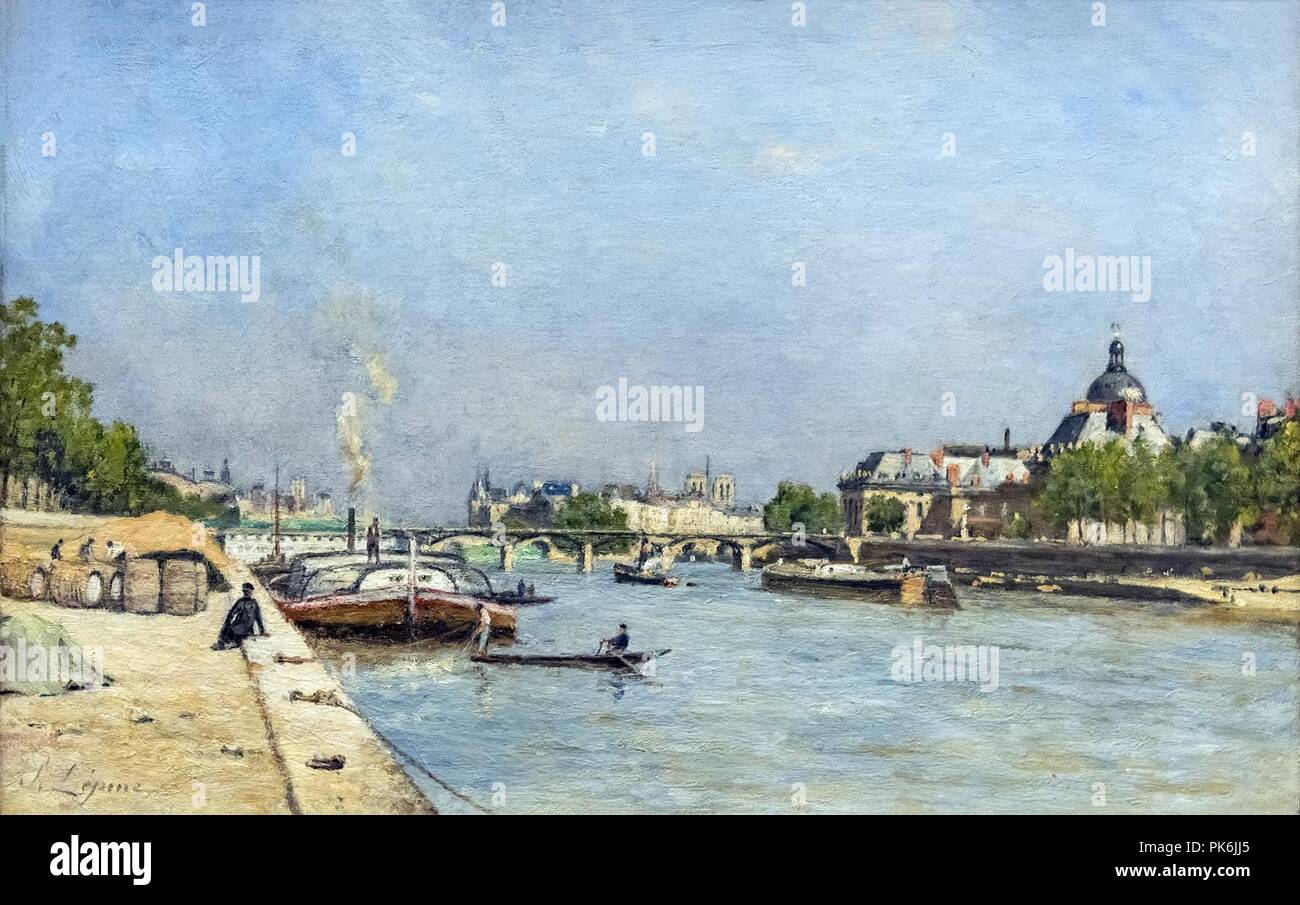 Bemberg Fondation Toulouse - Paris, le pont des Arts - Stanislas Lepine - (1878-1883) Inv.2067 39.5x56. Stock Photo