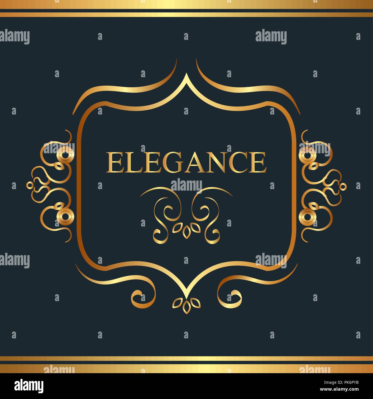 elegance style golden frame Stock Vector Image & Art - Alamy