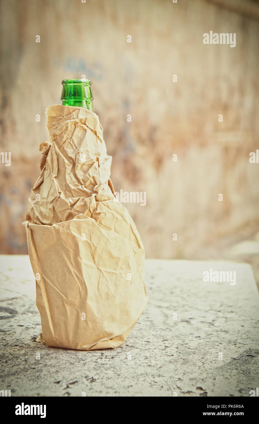 Bottle of beer in a brown paper bag Stock Photo Alamy