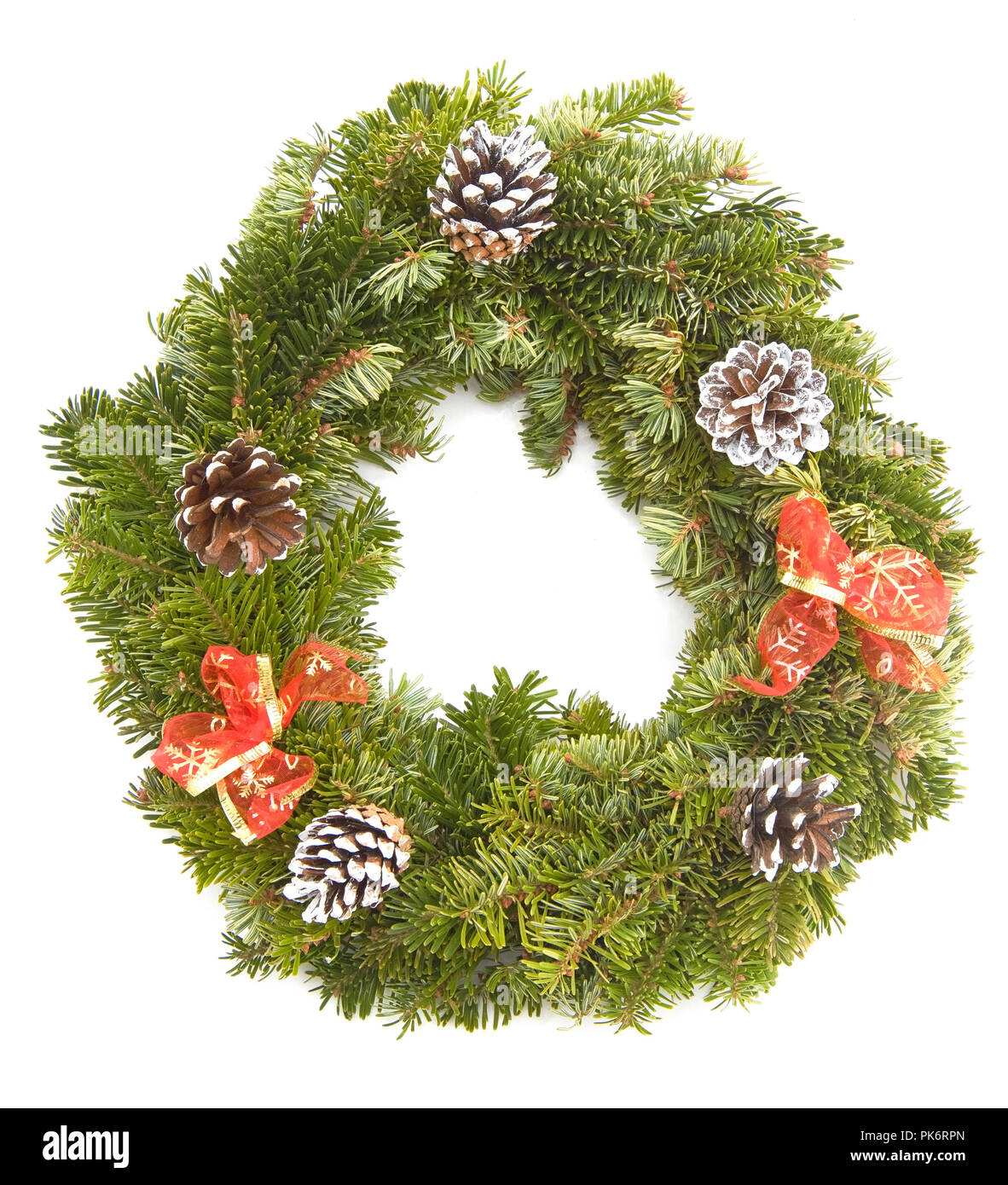 christmas wreath, isolated on white Stock Photo