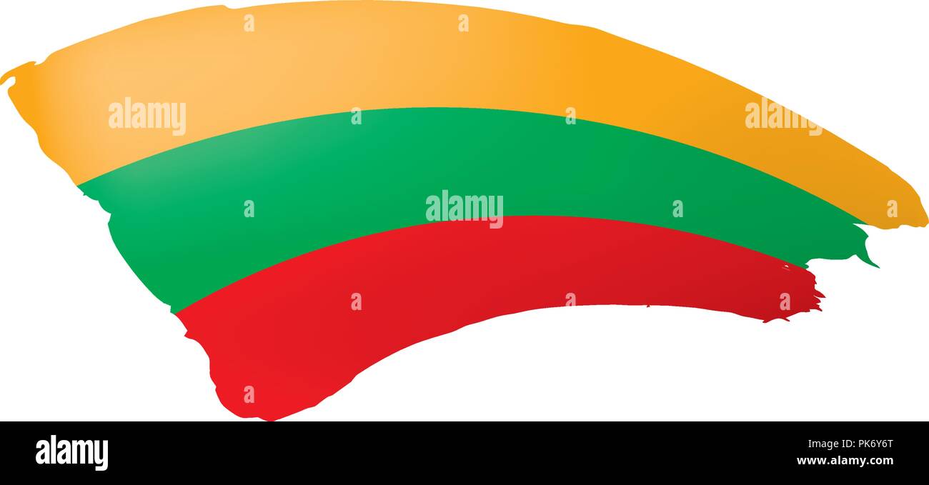 Lithuania flag, vector illustration on a white background Stock Vector ...