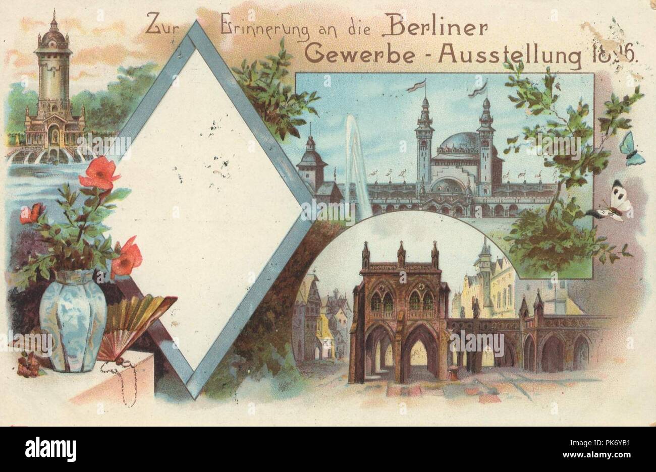 Berlin, Treptow, Gewerbeausstellung 1896, Erinnerung. Stock Photo