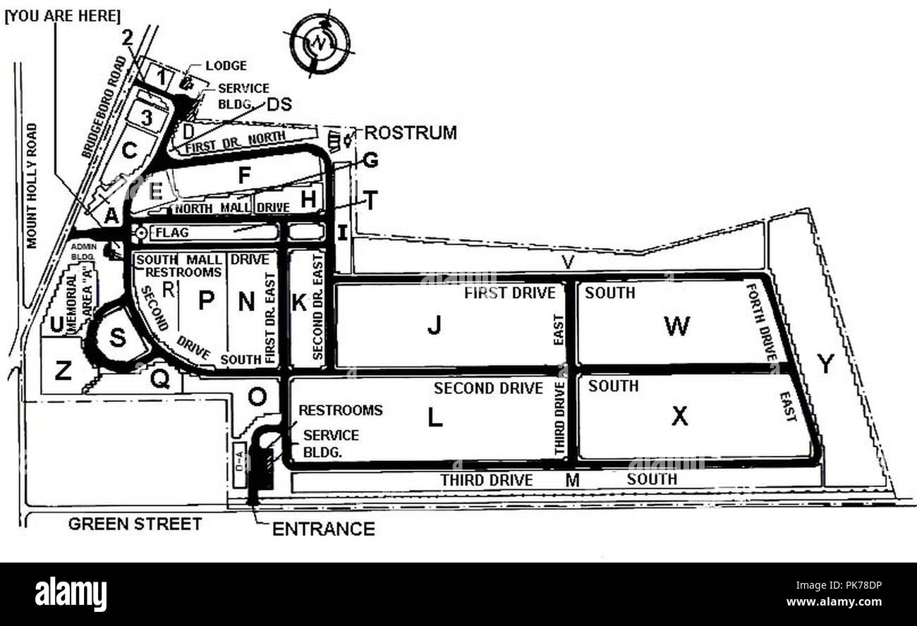 Beverly National Cemetery map Stock Photo Alamy