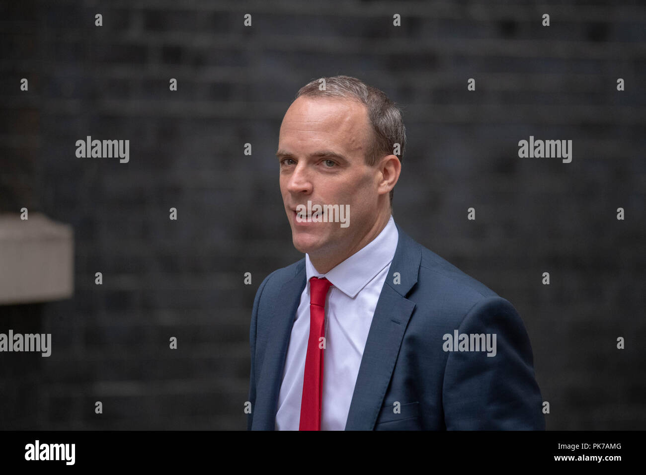 London 11th September 2018,Dominic Raab MP PC, Brexit Secretary, , arrives at a  Cabinet meeting at 10 Downing Street, London Credit Ian Davidson/Alamy Live News Stock Photo
