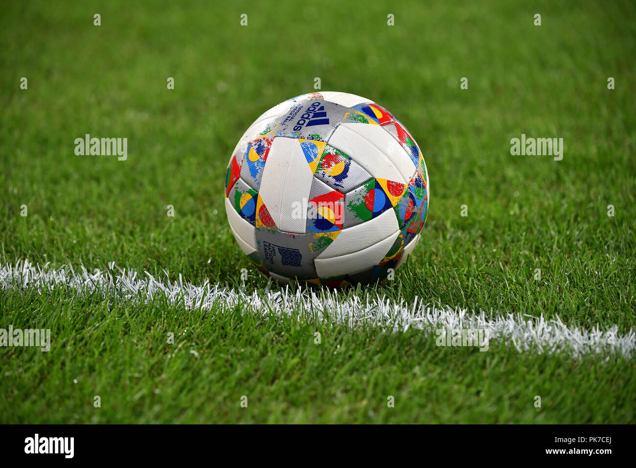 Adidas football on pitch hi-res stock photography and images - Alamy