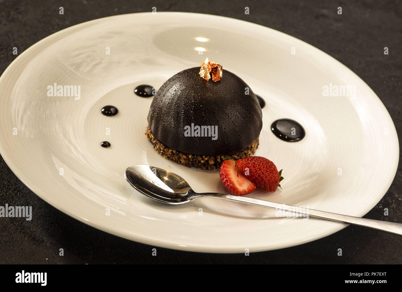 September 8 2018 Kiev Ukraine Chocolate hemisphere cake. Credit Image Igor Golovniov SOPA Images via ZUMA Wire Stock Photo Alamy