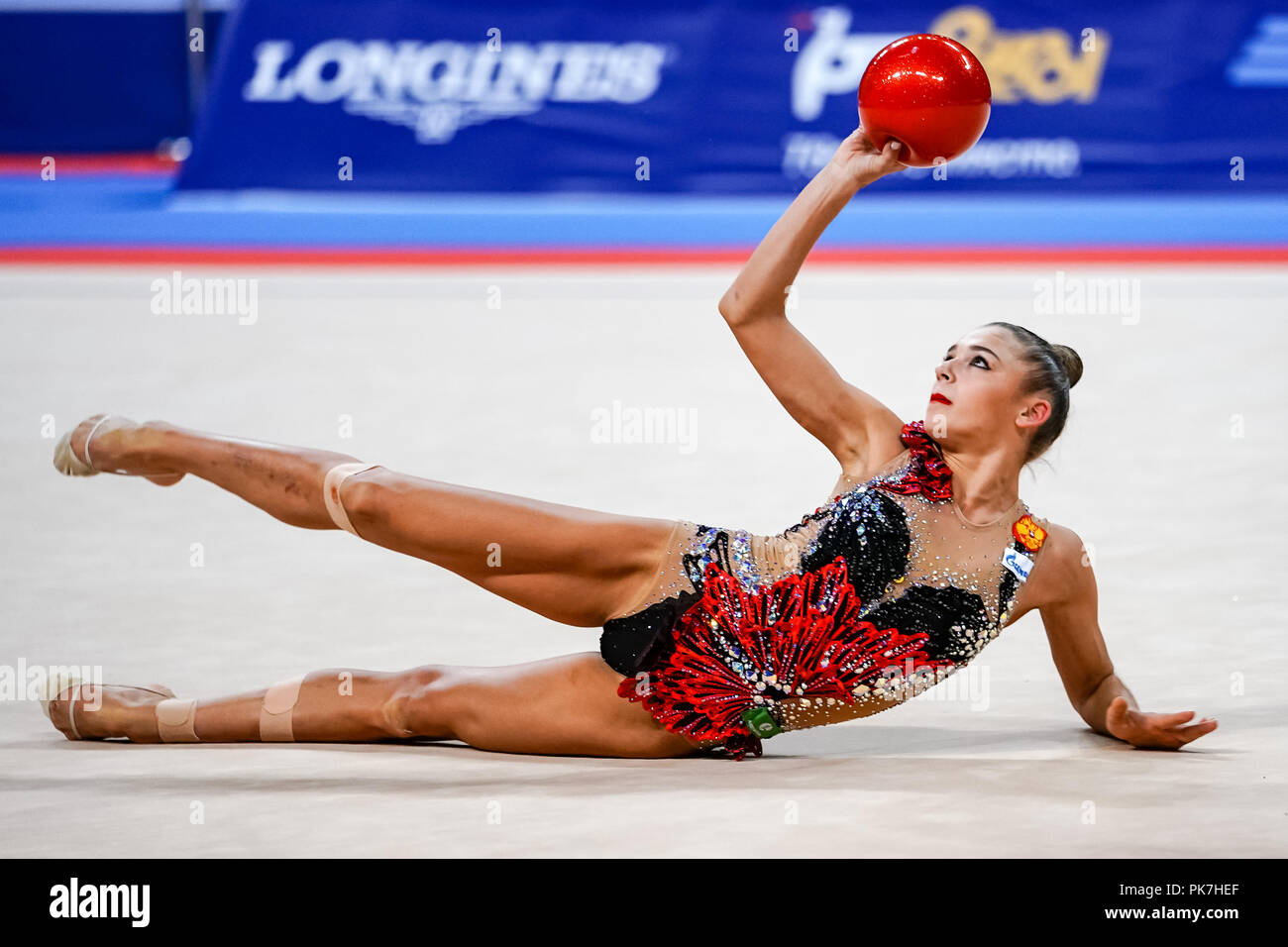 Alexandra Soldatova September 11, 2018: Aleksandra Soldatova of Â Russia during Individual Ball  Final at the Arena Armeec in Sofia at the 36th FIG Rhythmic Gymnastics  World Championships. Ulrik Pedersen/CSM Stock Photo - Alamy