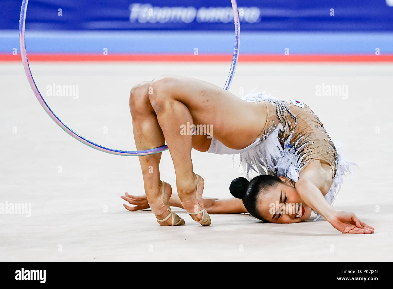 September 11, 2018: Goeun Seo of Â South Korea during Rhythmic Gymnastics World Championships at the Arena Armeec in Sofia at the 36th FIG Rhythmic Gymnastics World Championships. Ulrik Pedersen/CSM Stock Photo