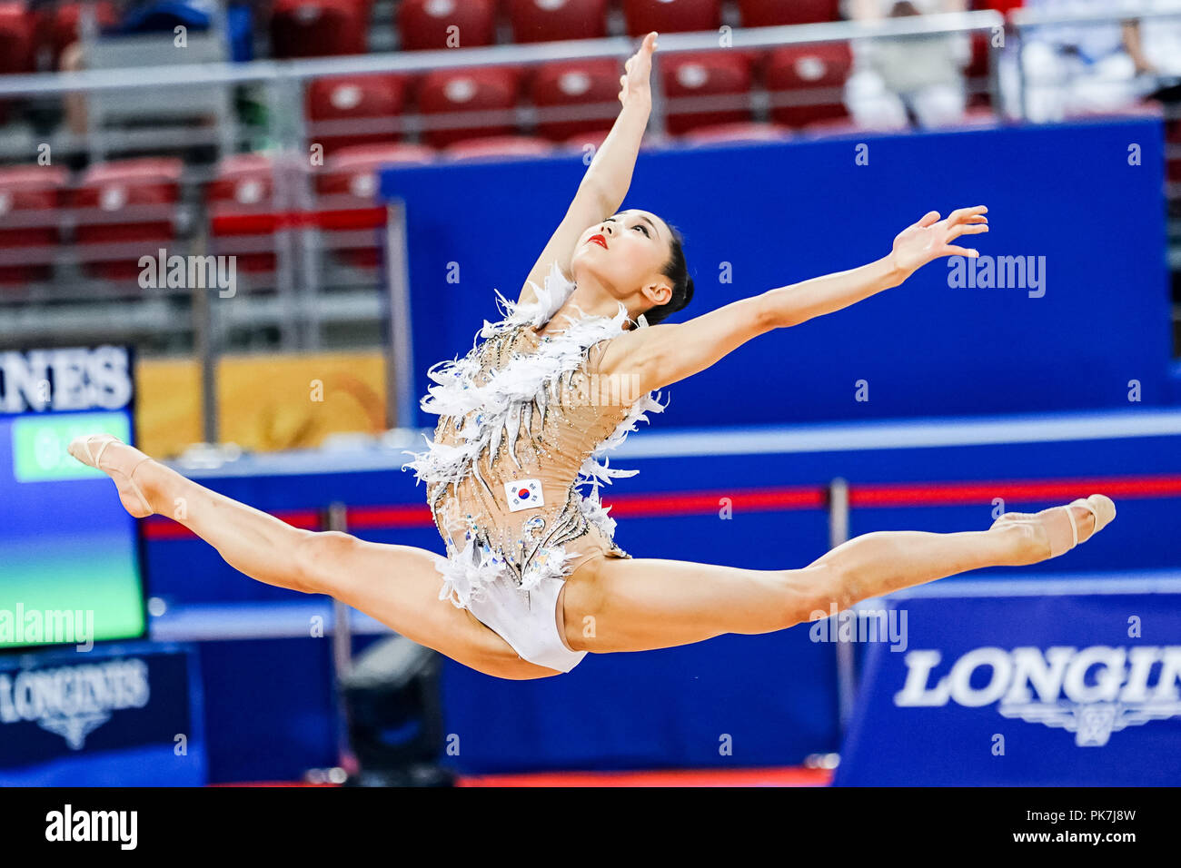 September 11, 2018: Goeun Seo of Â South Korea during Rhythmic Gymnastics World Championships at the Arena Armeec in Sofia at the 36th FIG Rhythmic Gymnastics World Championships. Ulrik Pedersen/CSM Stock Photo