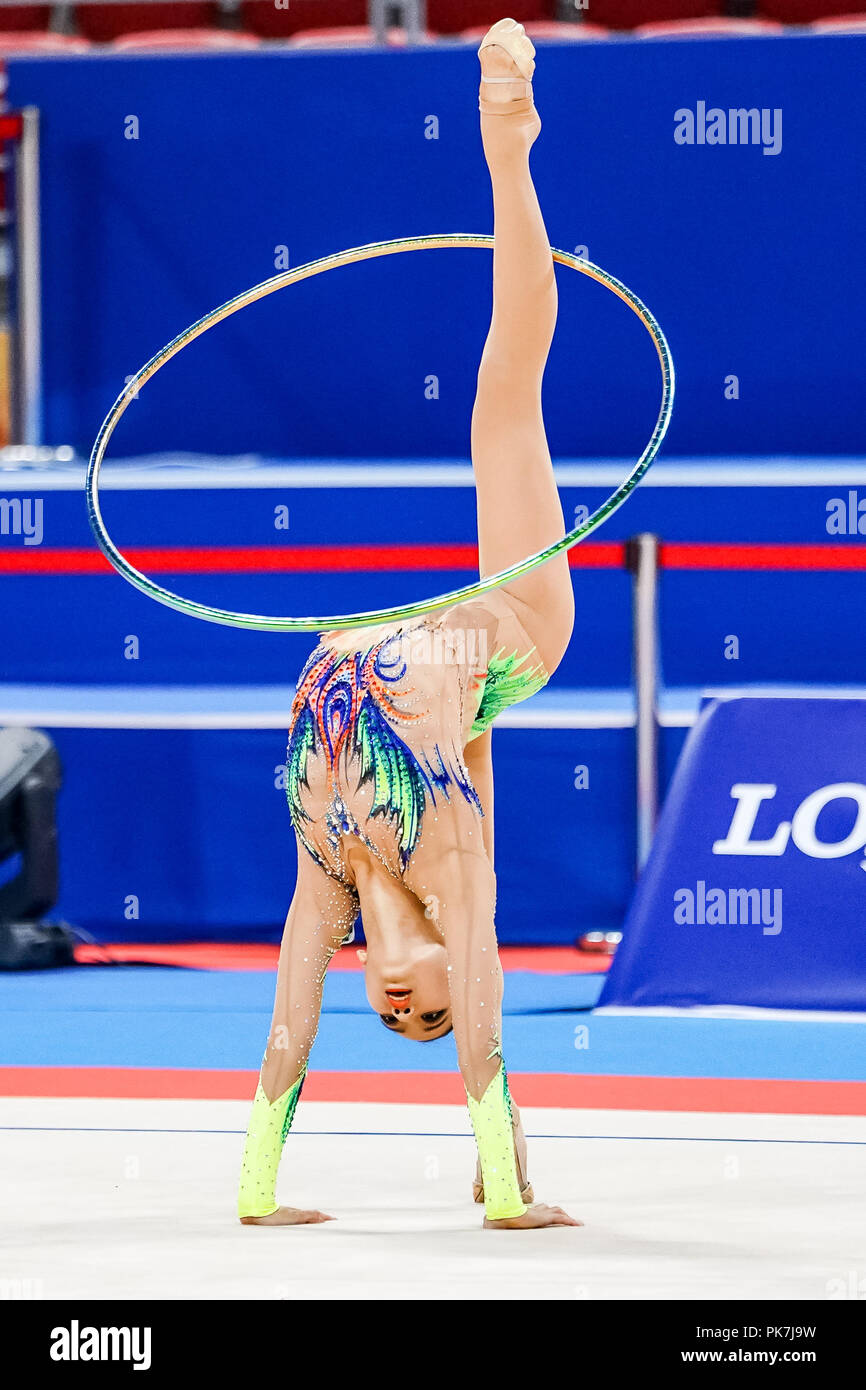 September 11, 2018: Chaewoon Kim of Â South Korea during Rhythmic Gymnastics World Championships at the Arena Armeec in Sofia at the 36th FIG Rhythmic Gymnastics World Championships. Ulrik Pedersen/CSM Stock Photo