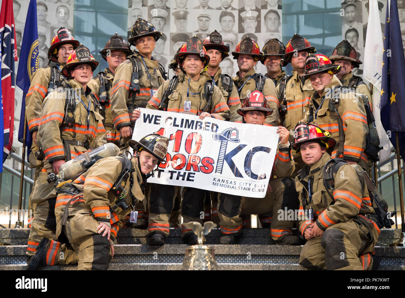 Kansas City, Missouri, USA. 9th Sep, 2018. Pictured are firefighters