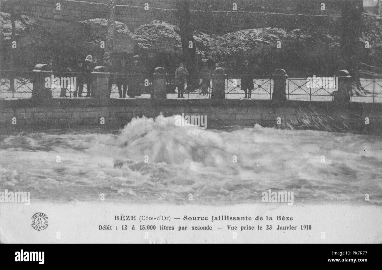 Beze source jaillissante de la beze 23jan1910 Stock Photo - Alamy