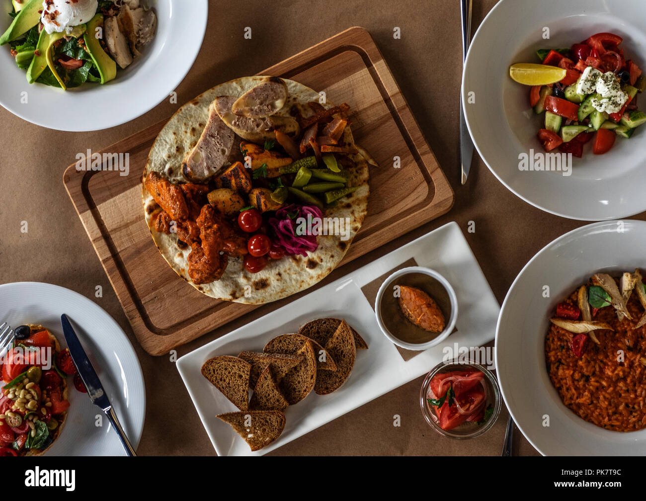 serving dining table Stock Photo Alamy