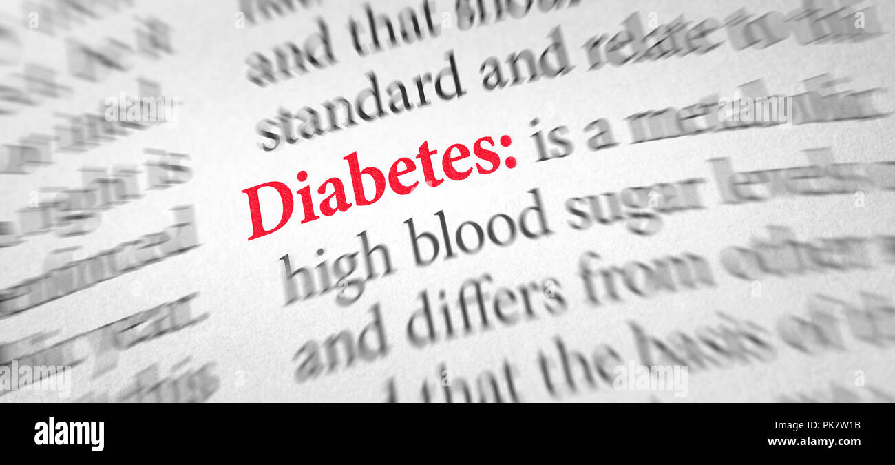 Definition of the word Diabetes in a dictionary Stock Photo Alamy