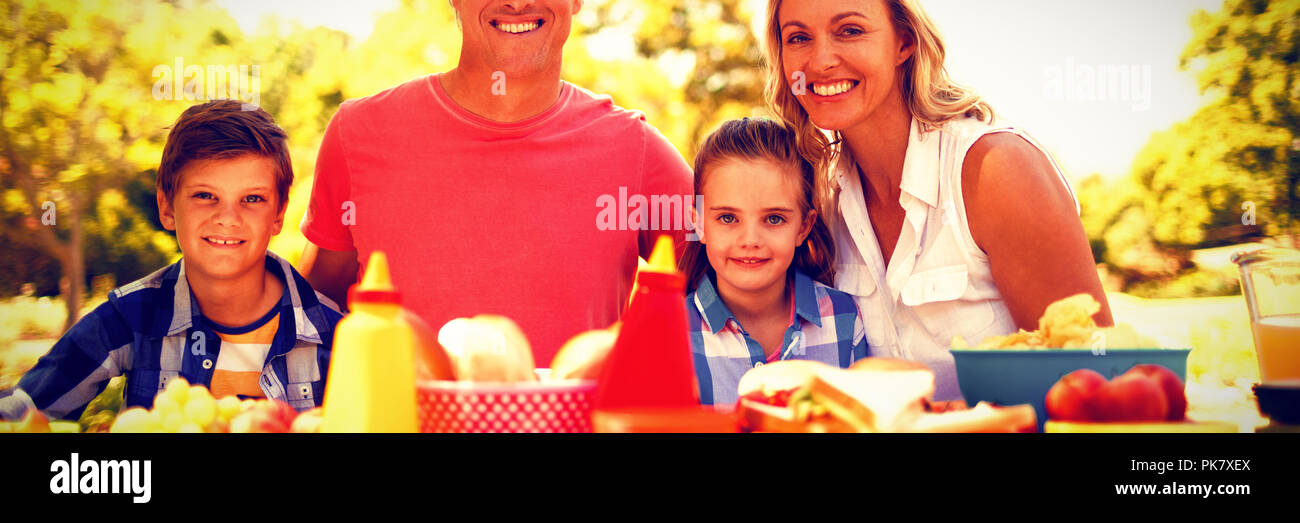 Portrait happy family in nature hi-res stock photography and images - Alamy
