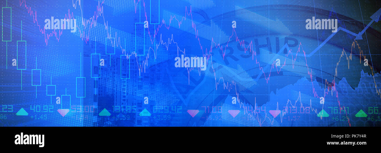 Composite image of leadership text with graphs and navigational compass Stock Photo