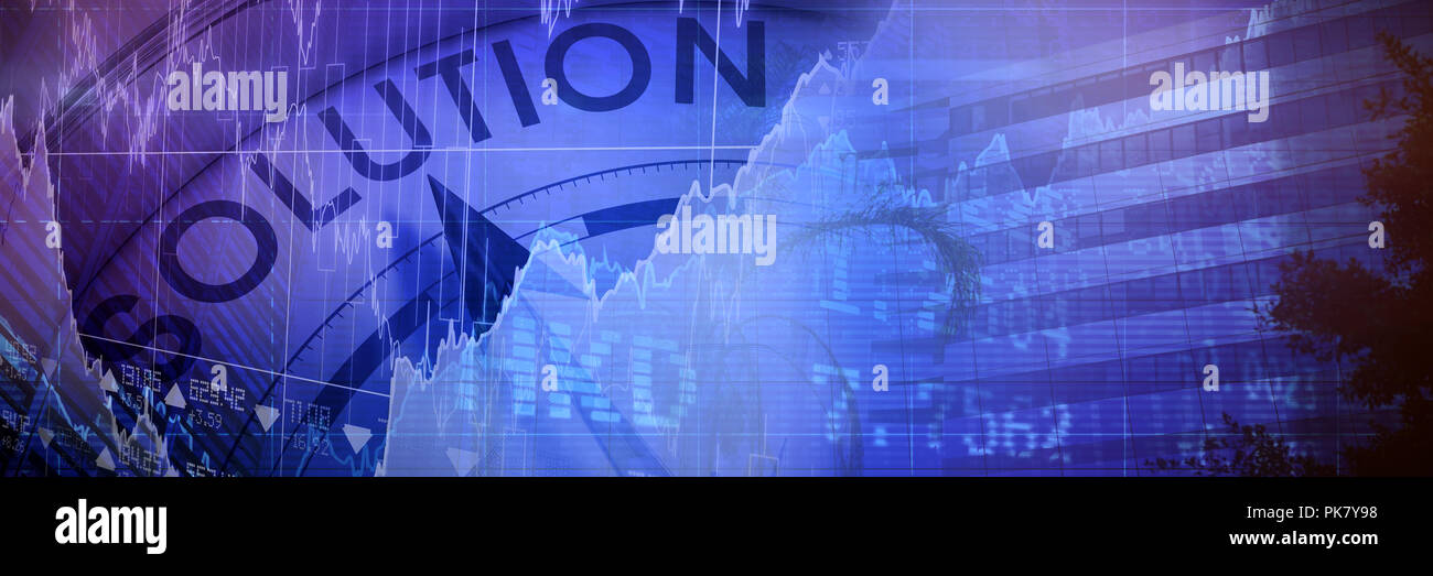 Composite image of solution text with graphs Stock Photo