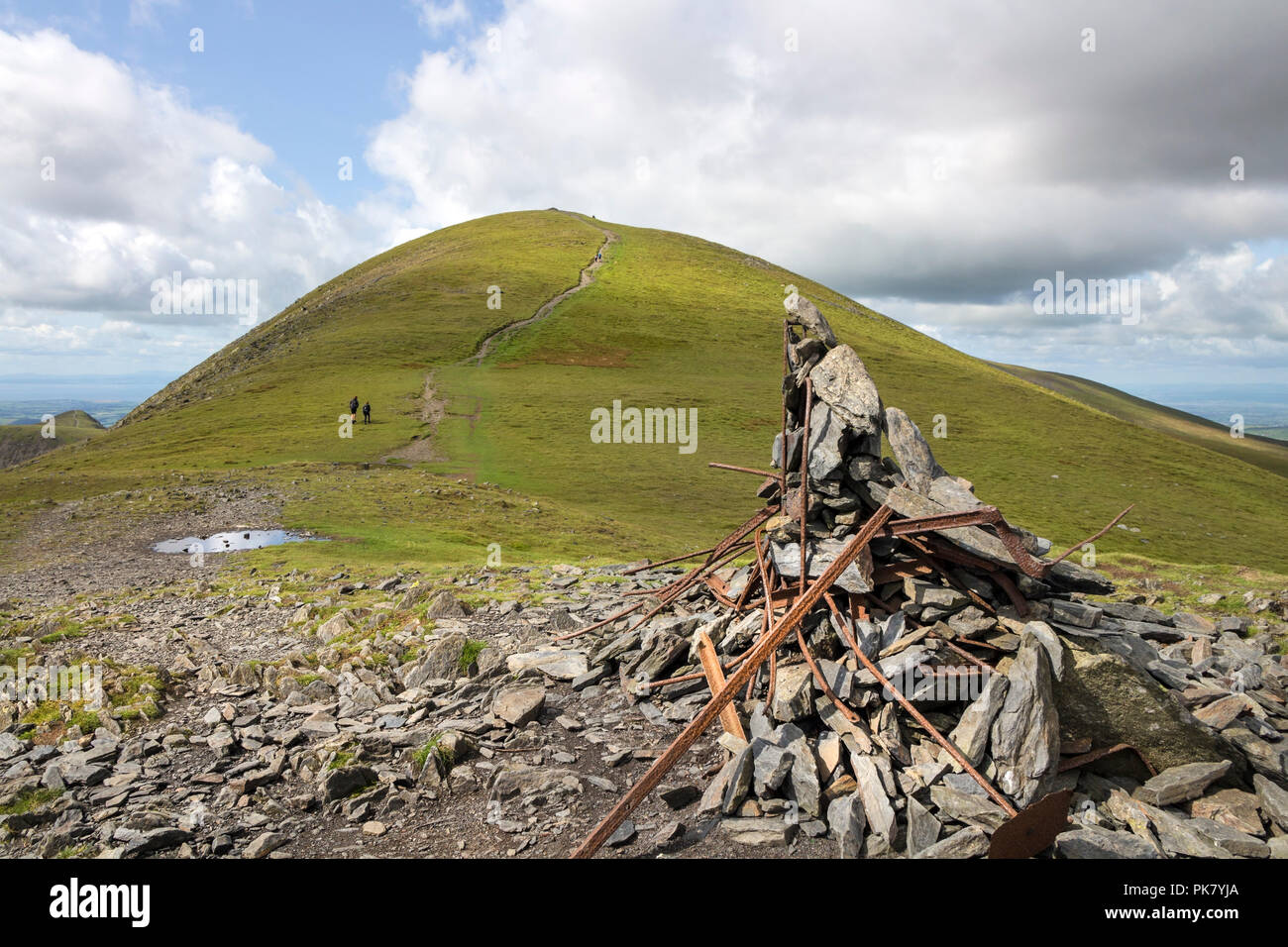 The View From the Summit Cairn on Lesser Man Towards Little Man, Skiddaw Range, Lake District, Cumbria, UK. Stock Photo