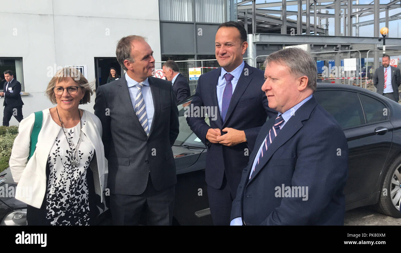 Taoiseach Leo Varadkar arriving for a visit to E+I Engineering in Burnfoot, Co Donegal. Stock Photo