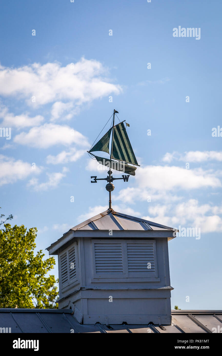 Sail boat wind vane on a cupola Stock Photo Alamy