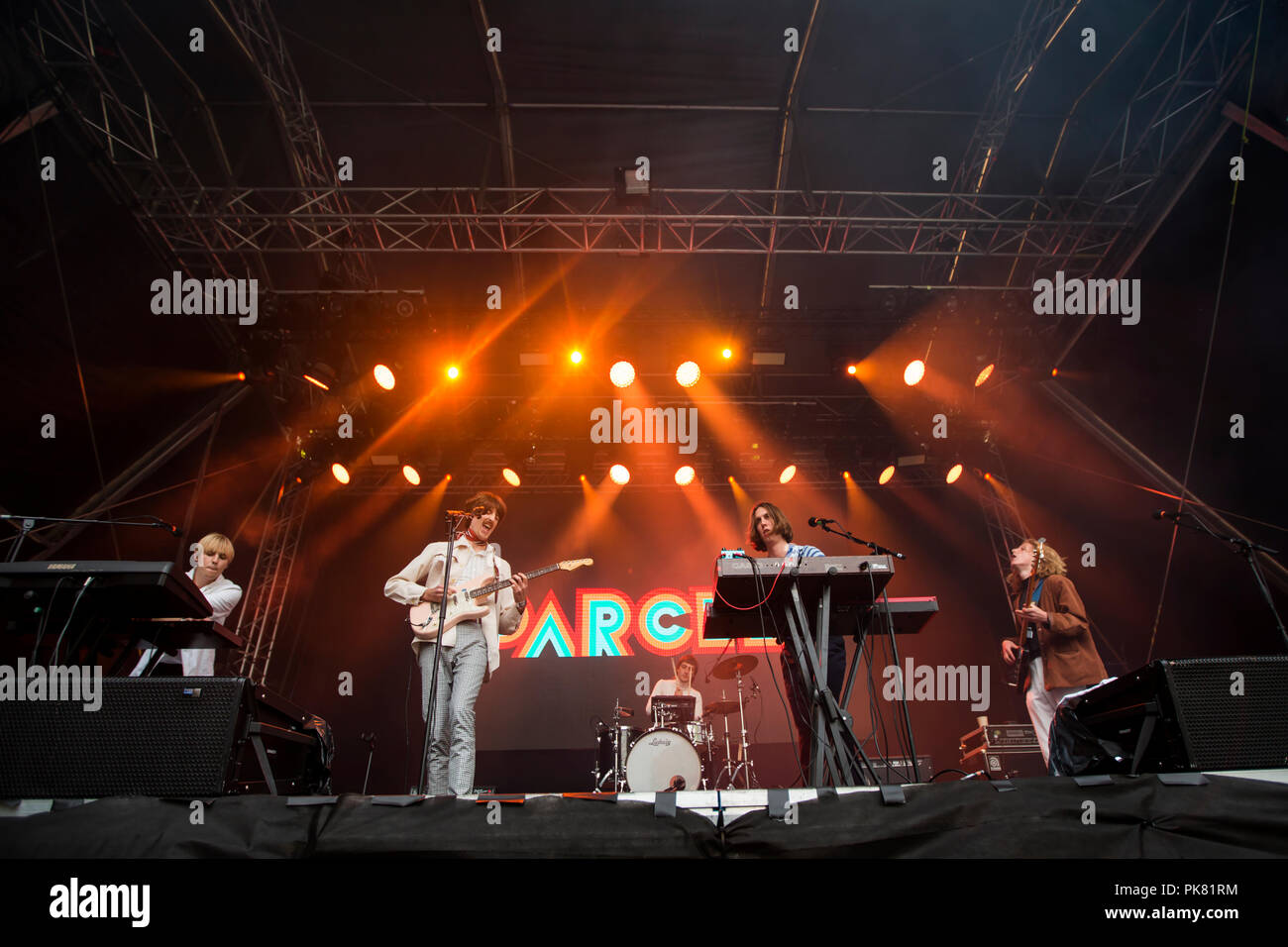 Norway, Bergen - June 16, 2018. The Australian band Parcels performs a live concert during the Norwegian music festival Bergenfest 2018 in Bergen. (Photo credit: Gonzales Photo - Jarle H. Moe). Stock Photo