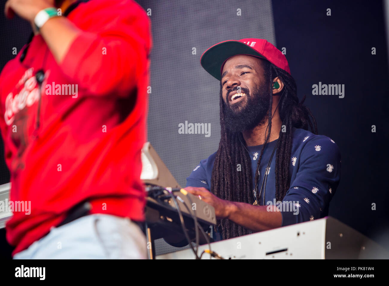 Norway, Bergen - June 15, 2018. The American funk and soul group Tank and the Bangas performs a live concert during the Norwegian music festival Bergenfest 2018 in Bergen.(Photo credit: Gonzales Photo - Jarle H. Moe). Stock Photo