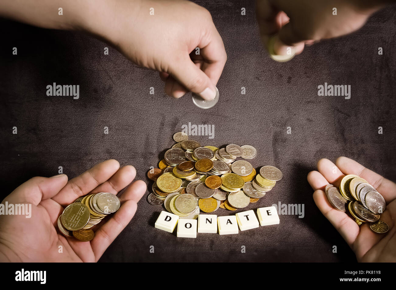 Money donation concept, a call for a fund raising for a purpose Stock Photo