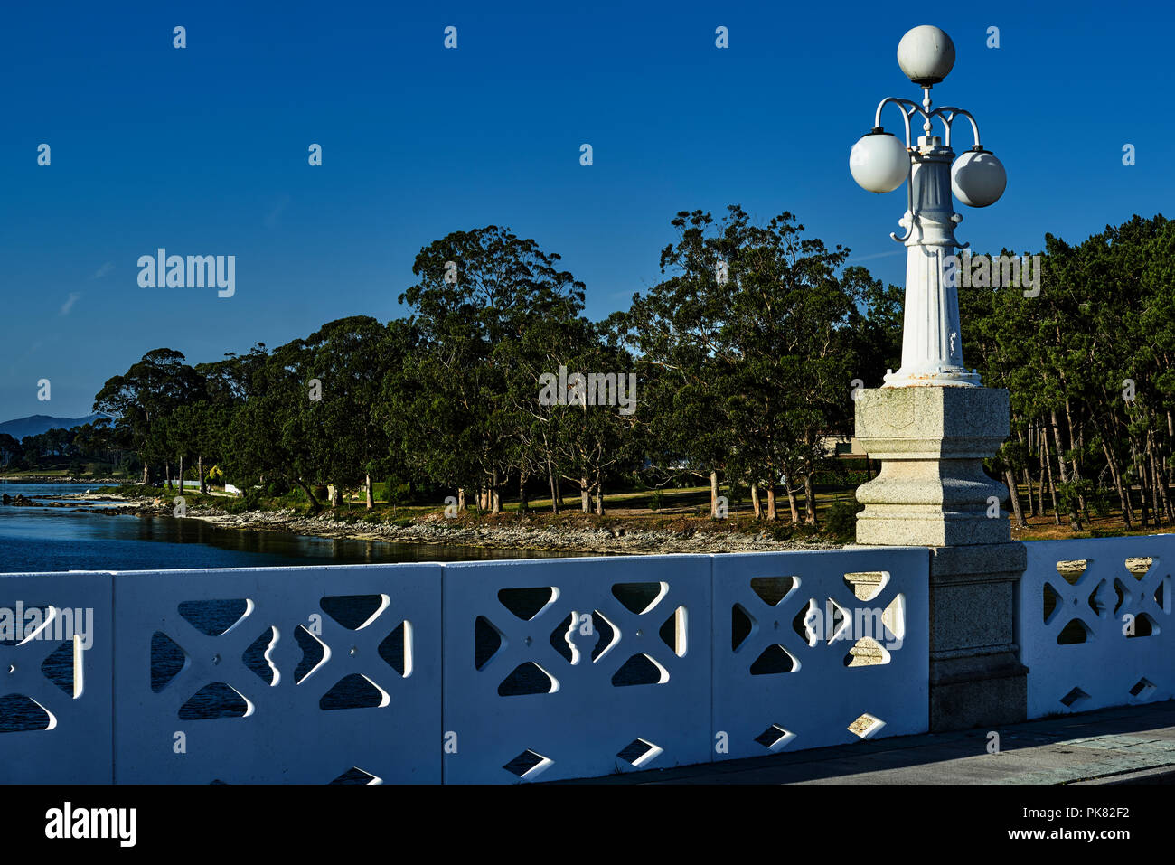 Bridge of the island of La Toja, Pontevedra, Galicia, Spain, Europe. Stock Photo