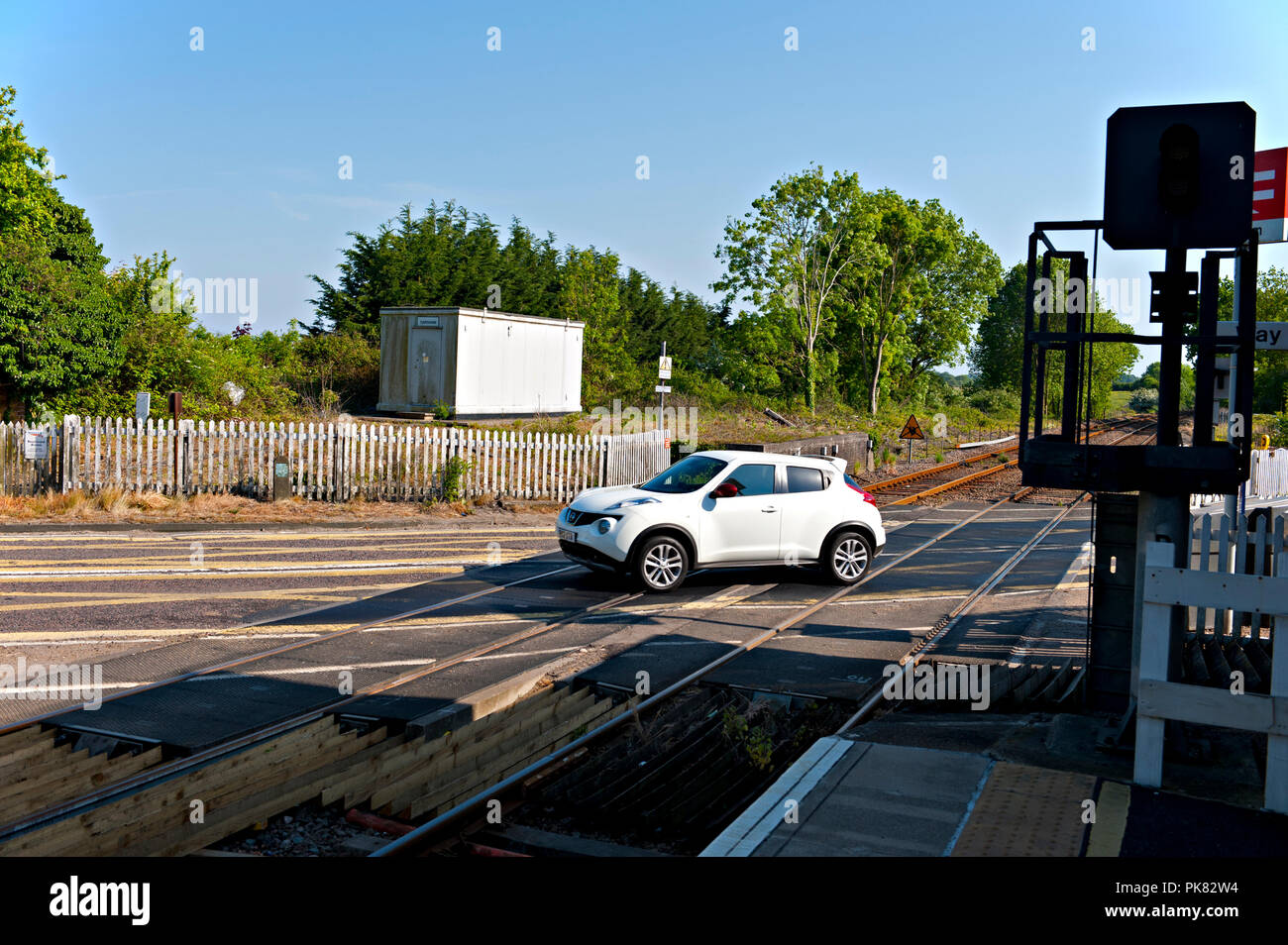 Darsham Railway Station on the East Suffolk line between Ipswich and Lowestoft in Suffolk, UK. Stock Photo