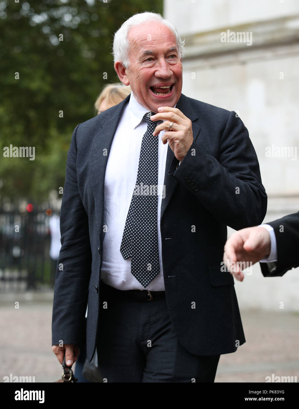 Simon Callow, leaves Westminster Abbey in London, after attending a ...