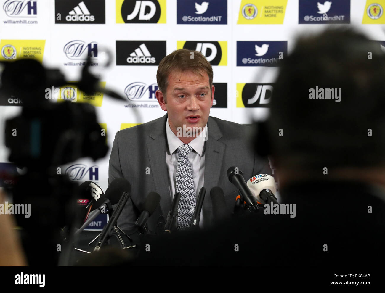 Scottish FA Chief Executive Ian Maxwell during a press conference at