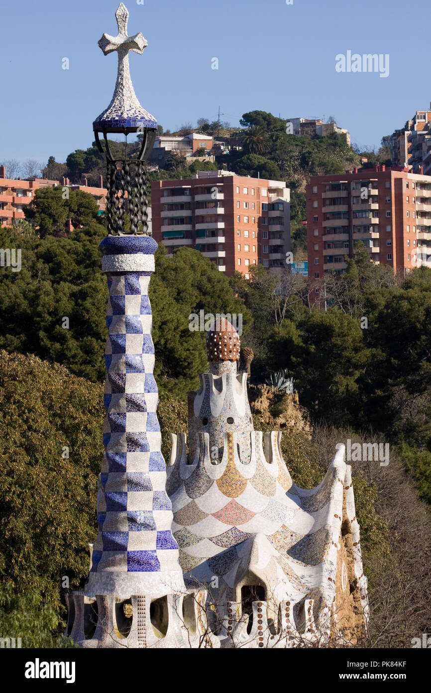 barcellona park guell, spain Stock Photo