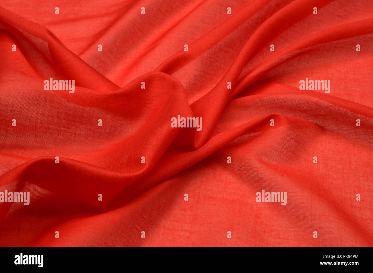 Cloth cotton, red cambric Stock Photo