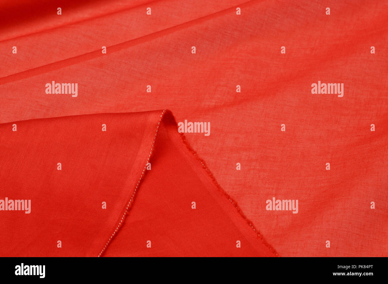 Cloth cotton, red cambric Stock Photo